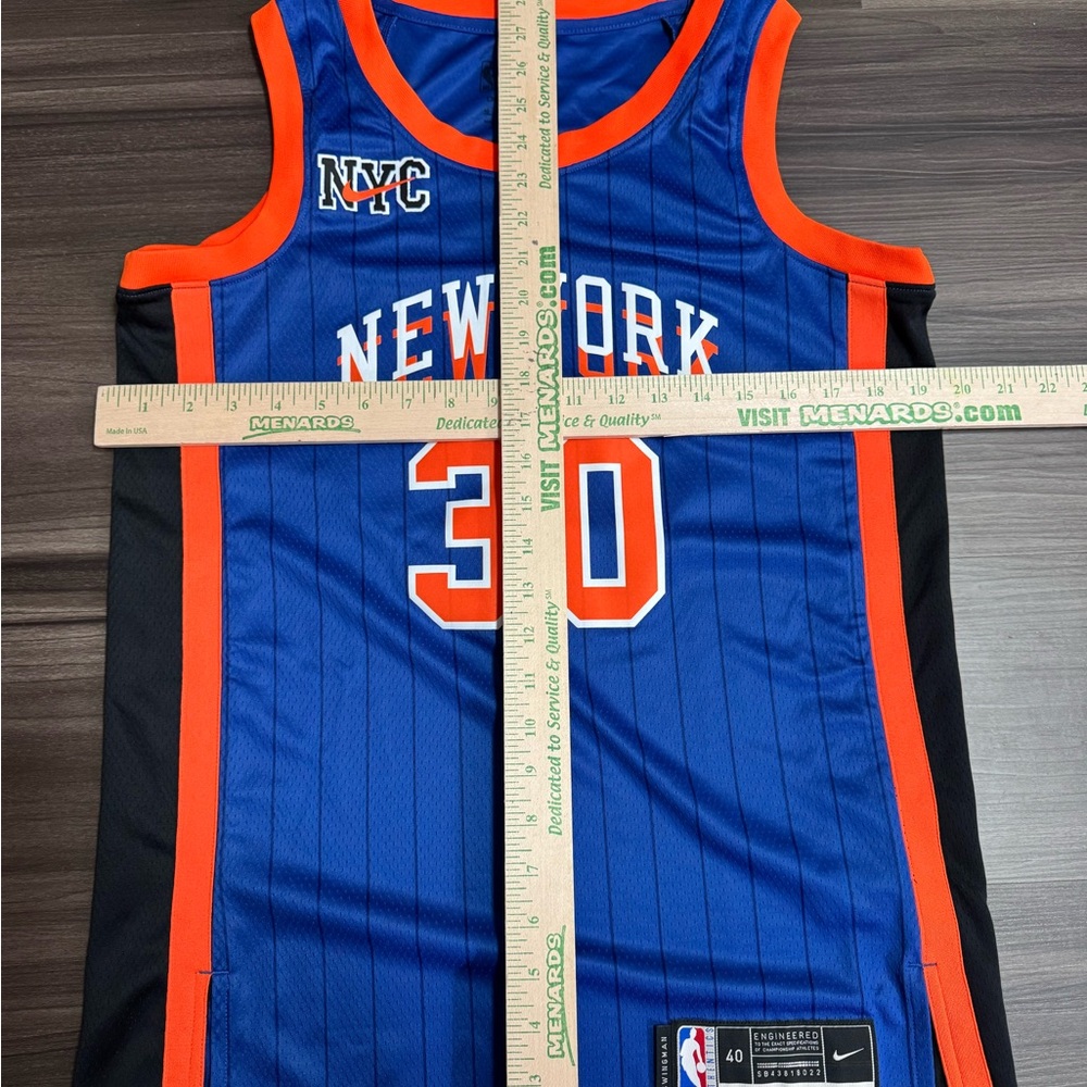 Nike Julius Randle #30 New York Knicks NBA Swingman Pinstripes Jersey Men 40 S - Picture 7 of 9